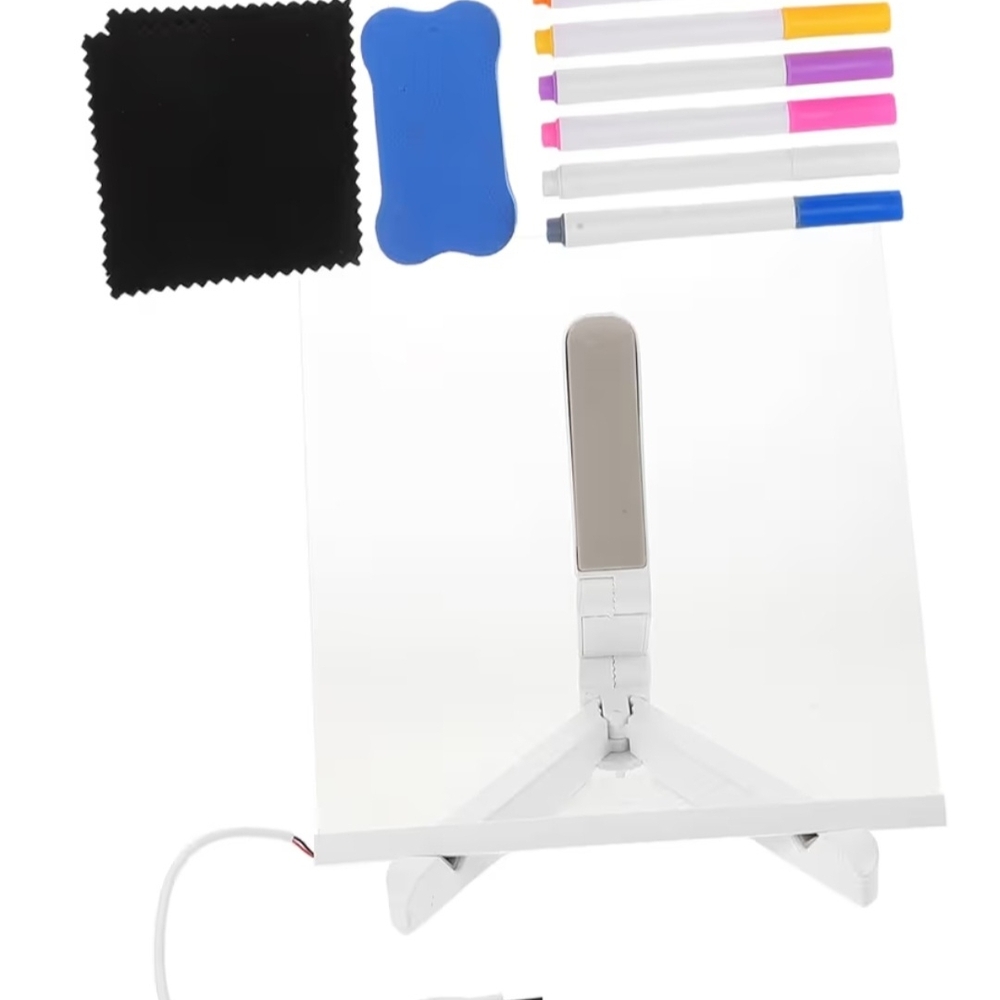 LED NOTE LIGHT BOARD WITH STAND AND ACCESORIES.